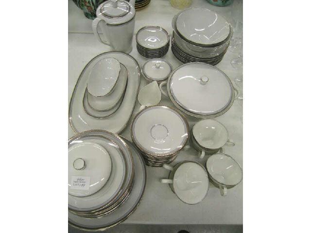 Appraisal: Pc Rosenthal China Dinner Service for platinum trim with servers