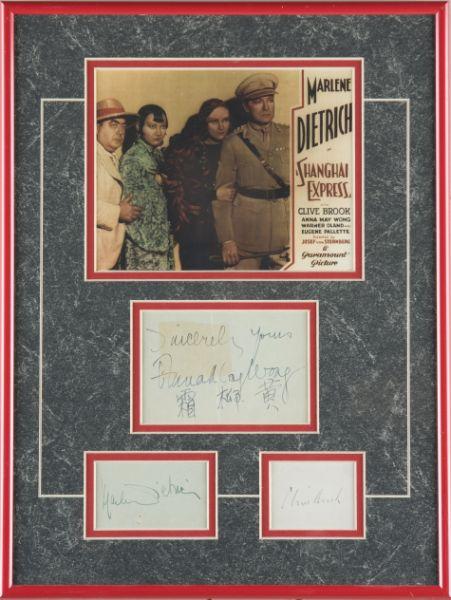 Appraisal: Dietrich's Shanghai Express Cast Autographs including Marlene Dietrich Clive Brook