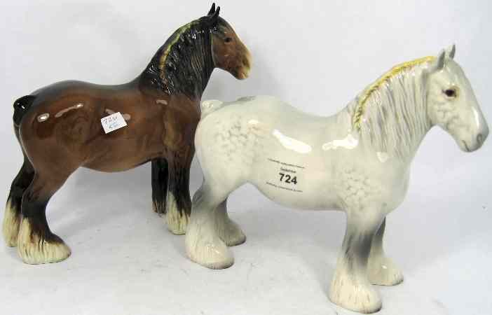 Appraisal: Beswick Shire Horses in Grey and Brown