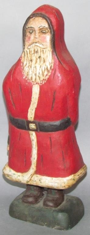 Appraisal: WALTER GOTTSHALL FOLK ART CARVED SANTA CLAUSmarked The next one