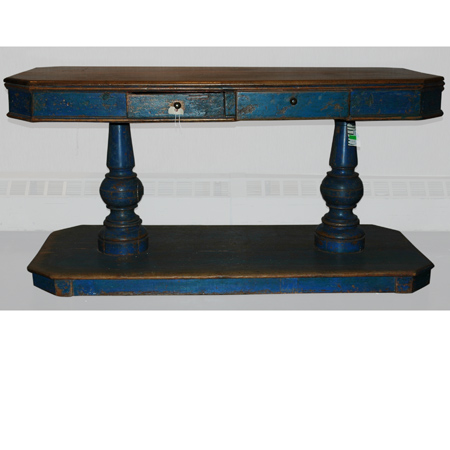 Appraisal: Continental Walnut and Painted Work Table Estimate -