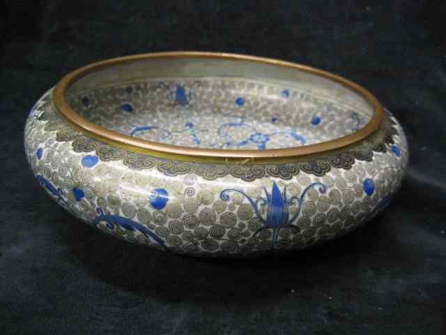 Appraisal: Chinese Cloisonne Bowl fine blue decoration of white elaborate wire