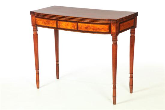 Appraisal: SHERATON CARD TABLE North Shore Massachusetts or New Hampshire -