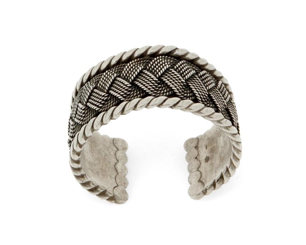 Appraisal: A Hector Aguilar sterling silver cuff bracelet Hector Aguilar -