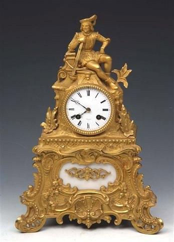 Appraisal: A TH CENTURY FRENCH CLOCK the gilt metal case decorated