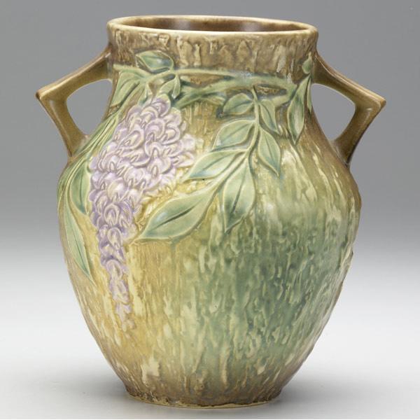 Appraisal: ROSEVILLE Brown Wisteria vase Unmarked