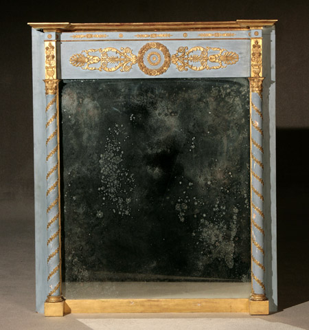 Appraisal: Neoclassical Style Parcel Gilt Gesso and Light Blue Painted Trumeau