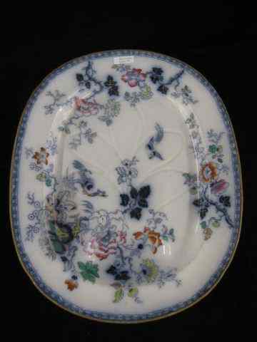 Appraisal: English Transferware Ironstone Platter tree-in-well style with bird floral signed