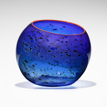 Appraisal: Dale Chihuly COBALT BLUE BASKET Portland PressUSA hand-blown glass h