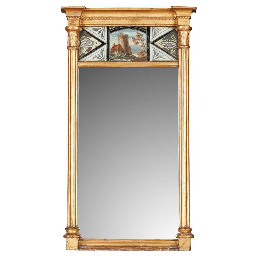 Appraisal: REGENCY GILTWOOD AND VERRE EGLOMIS MIRROR EARLY TH CENTURY the