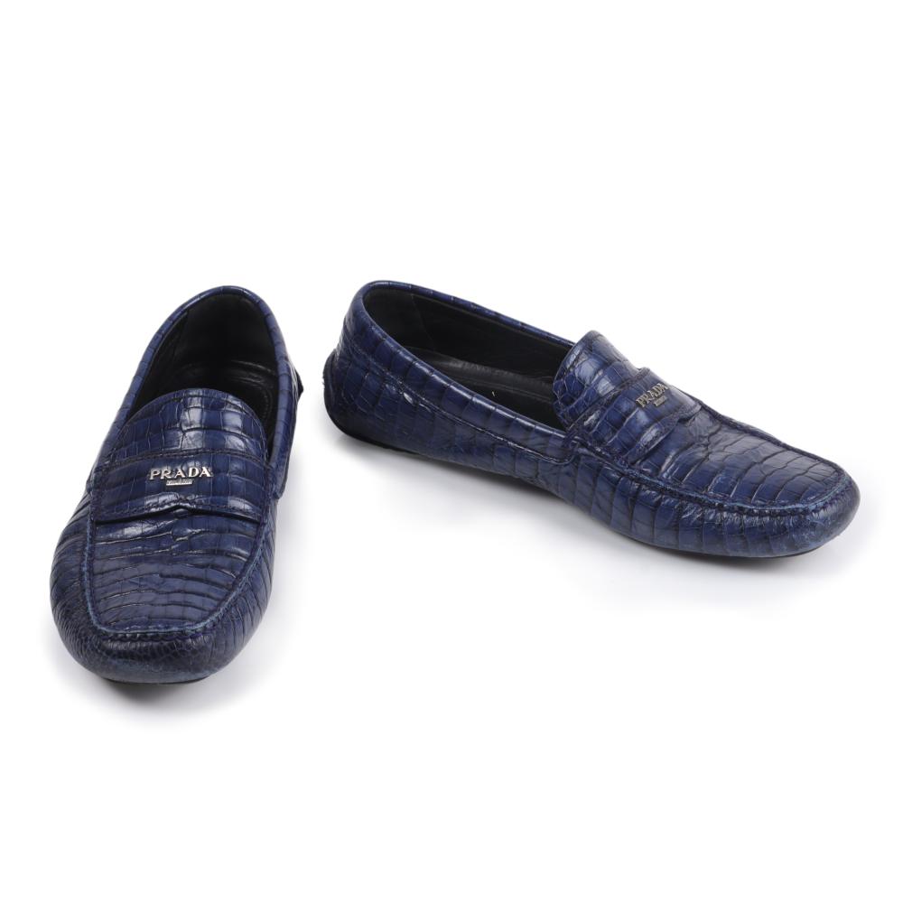 Appraisal: Prada blue crocodile loafers Dimensions Men's size