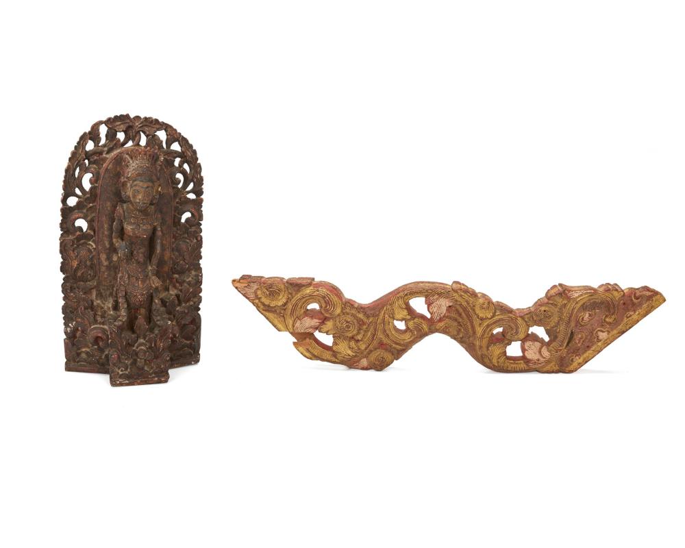 Appraisal: Two Indonesian carved wood items th Century of earlier Each