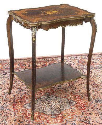 Appraisal: French Louis XV style mahogany stand side table th c