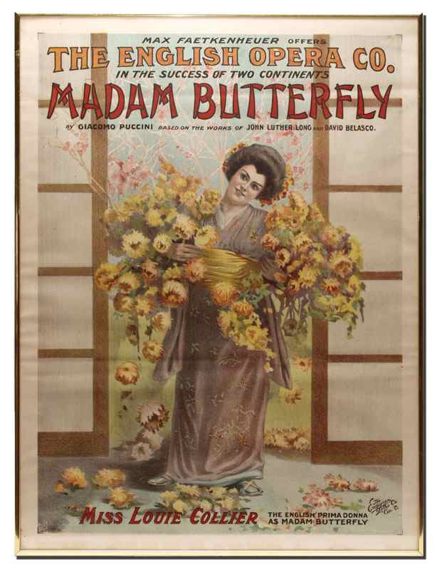 Appraisal: MADAM BUTTERFLY LITHOGRAPH POSTER Early th century poster for a