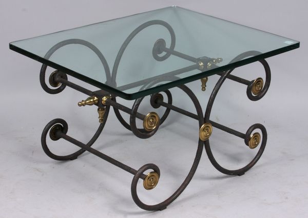 Appraisal: th- th Century Italian wrought iron and brass table with