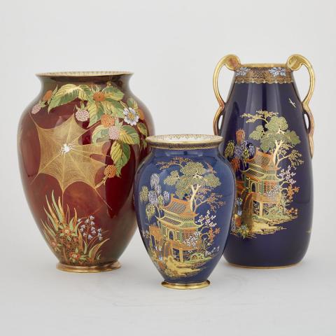 Appraisal: Three Carlton Ware Vases th century repairs height cm moulded