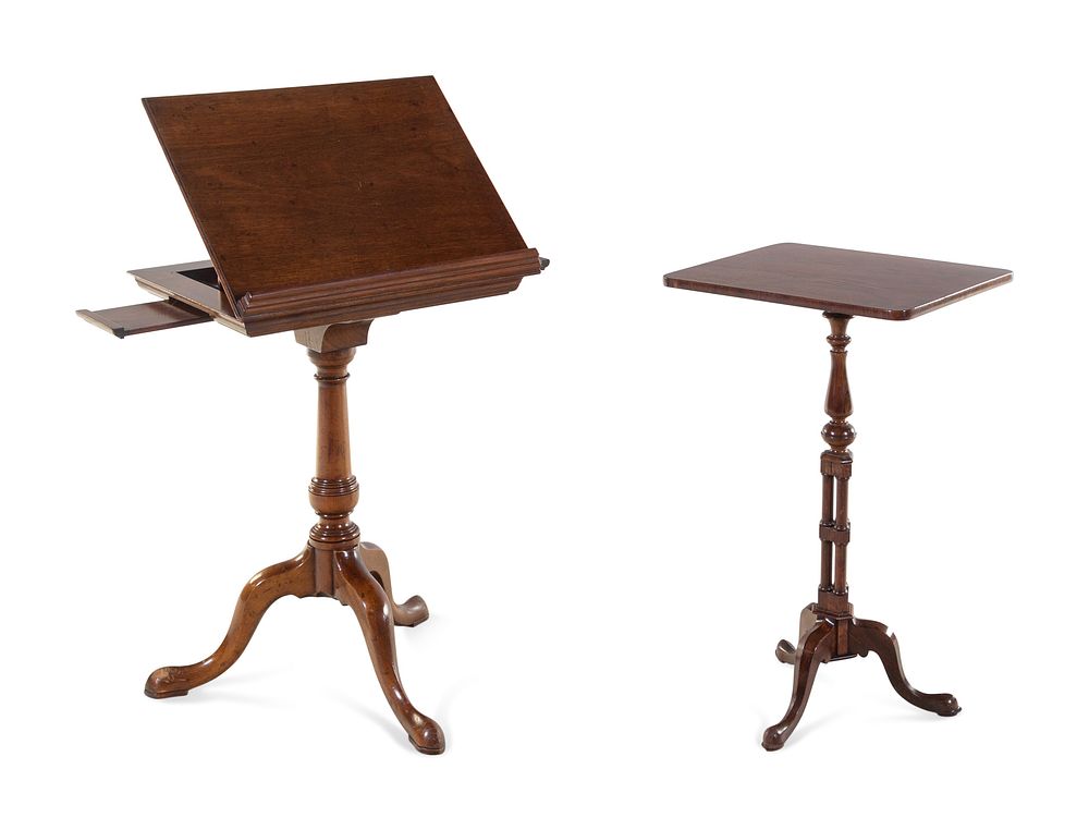 Appraisal: A Regency Rosewood Candle Stand and a Similar Mahogany Music