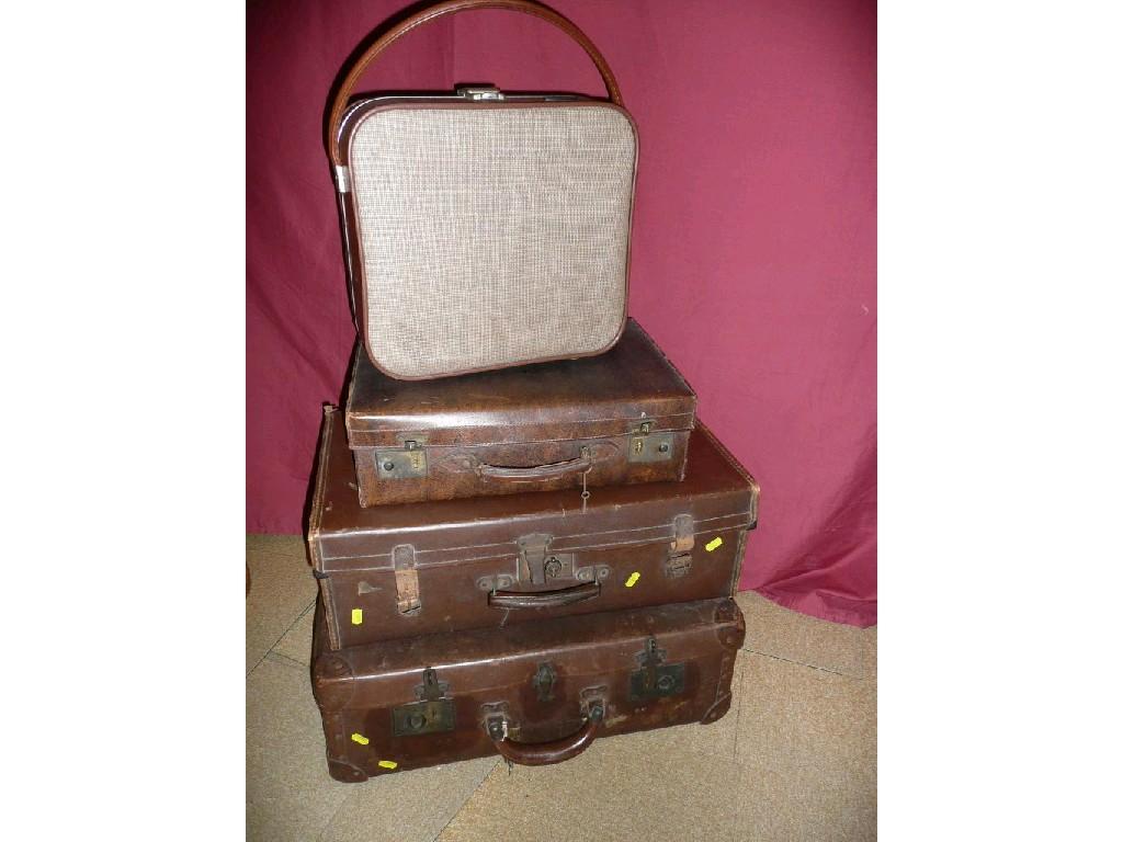 Appraisal: Vintage suitcases - pressed card plus a small Antler luggage