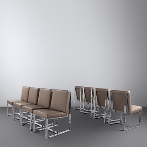 Appraisal: Milo Baughman American - Set of Eight Dining ChairsDirectional USA