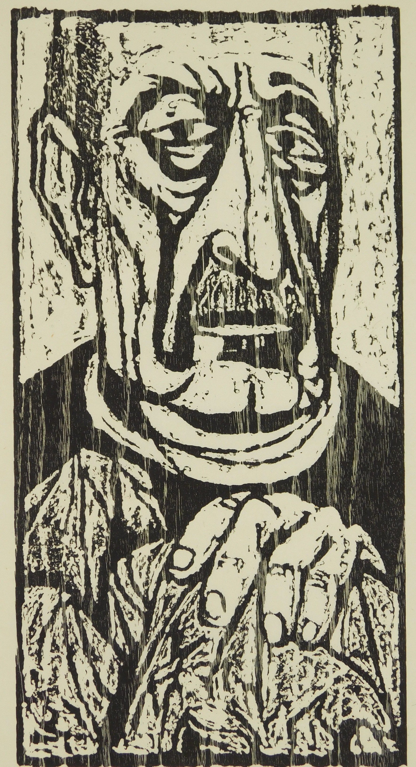 Appraisal: Harry Sternberg - Self-Portrait''- woodblock signed in pencil x ''