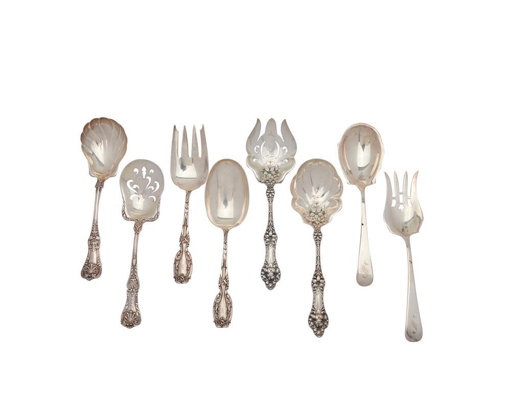 Appraisal: Four Pair of American Silver Salad Servers comprising makers Dominic