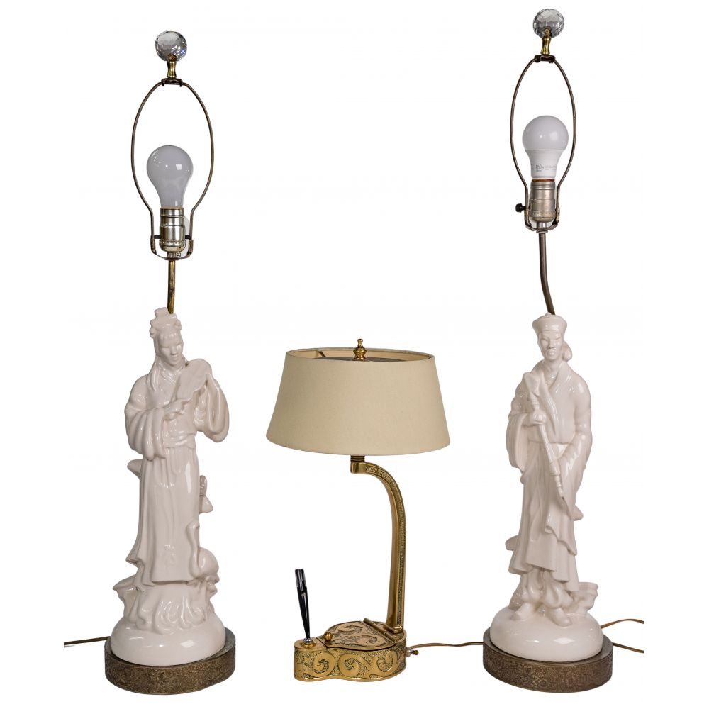 Appraisal: CERAMIC AND METAL TABLE LAMPS items including a matched pair