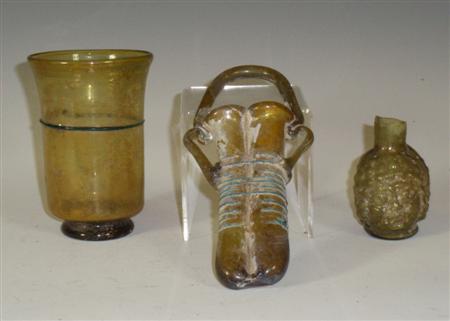 Appraisal: A collection of three pieces of Roman glass to include