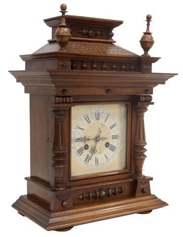 Appraisal: German chiming shelf clock Junghans late th early th c