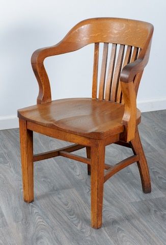 Appraisal: P Derby Company Banker's Chair Oak banker's chair having a