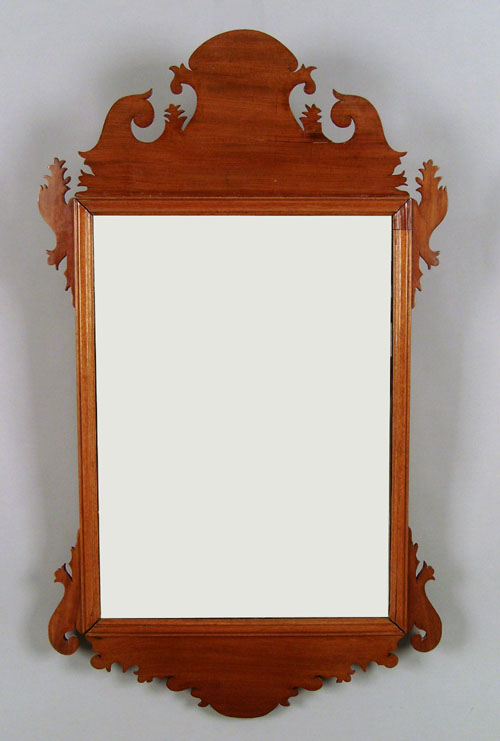 Appraisal: Chippendale mahogany looking glass late th c h