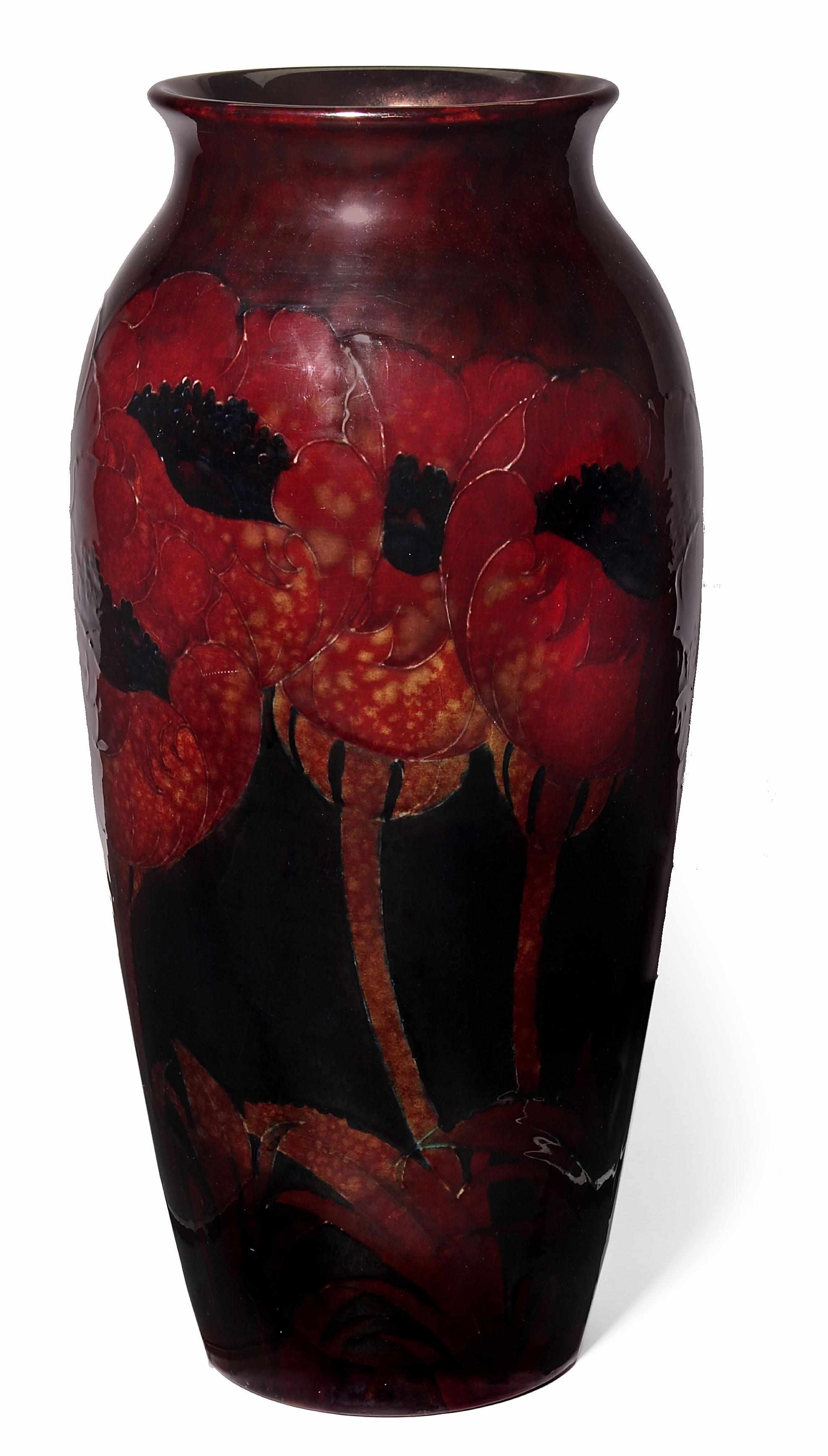 Appraisal: A Moorcroft flamb glazed earthenware Red Anemone vase - -