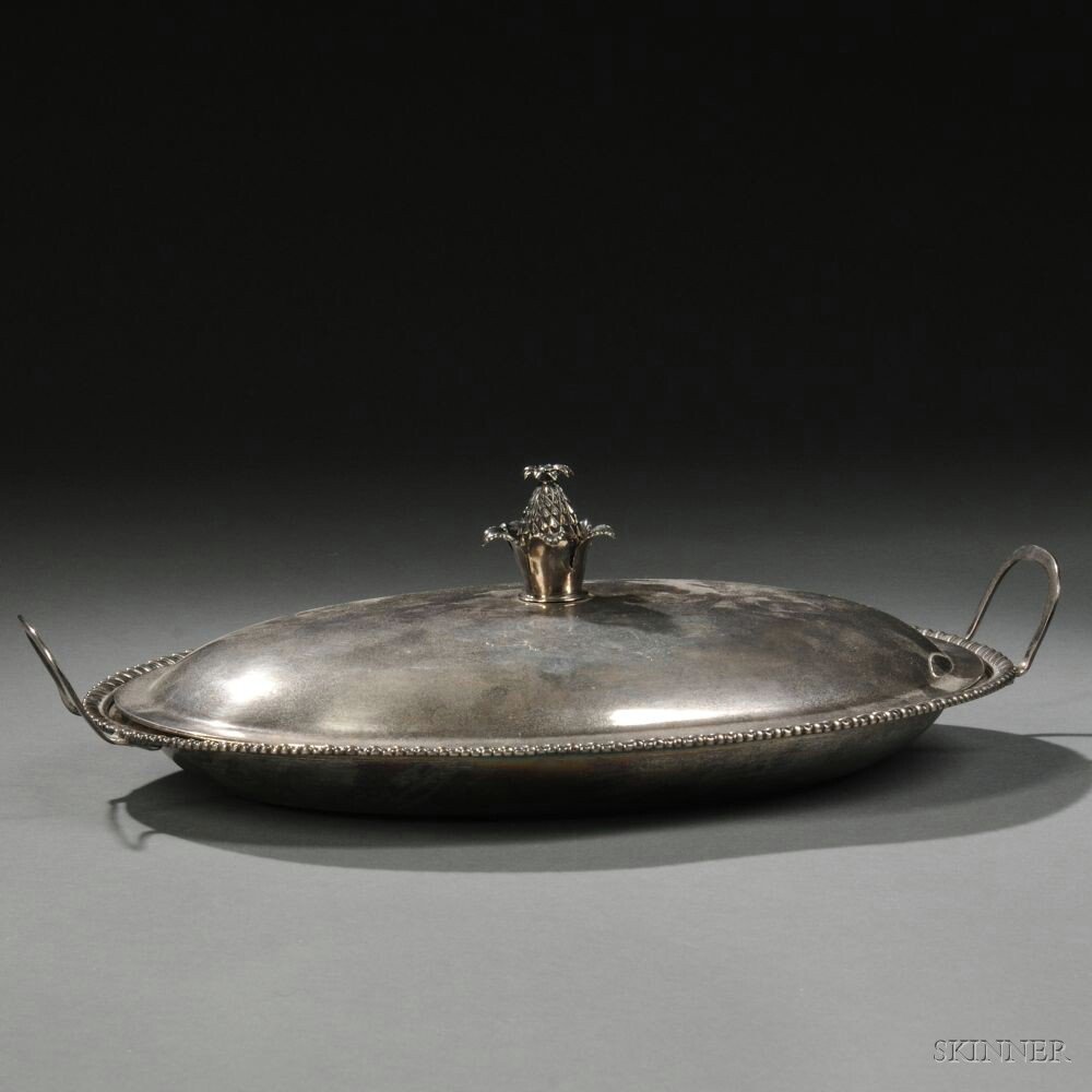 Appraisal: George III Sterling Silver Covered Dish London - Sebastian James