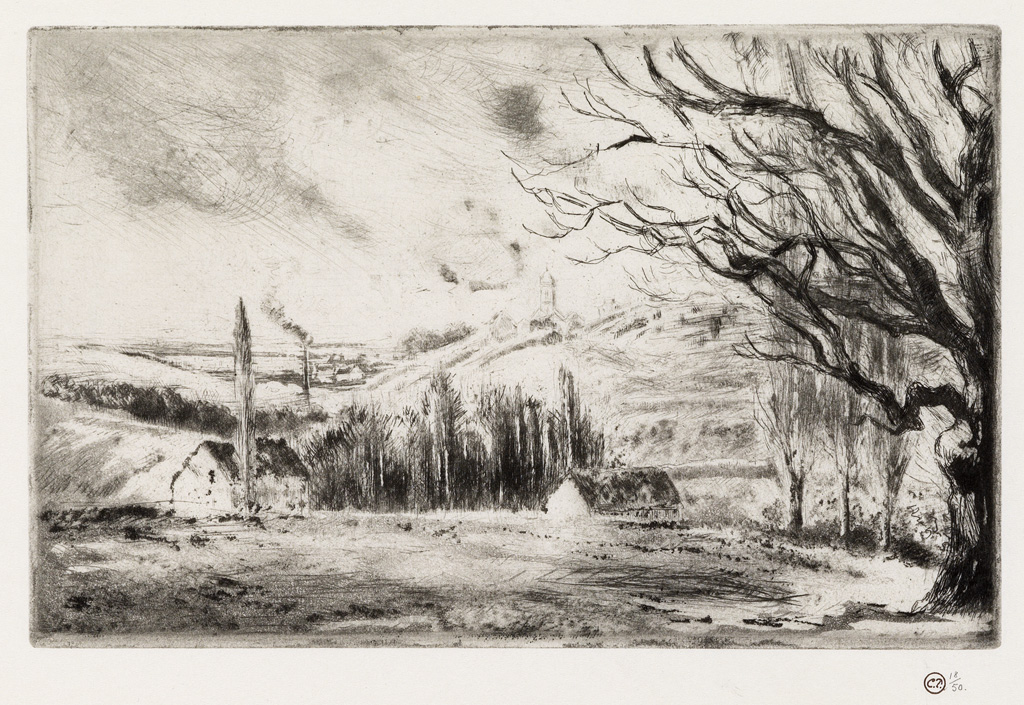 Appraisal: CAMILLE PISSARRO Vue de Pontoise Etching and aquatint printed in