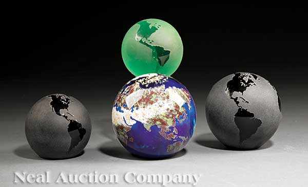 Appraisal: A Collection of Terrestrial and Celestial Art Glass Spheres th