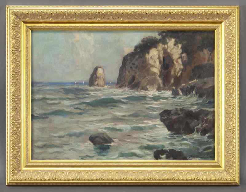 Appraisal: Julien Gustave Gagliardini ''View of a RockyCoastline'' oil on canvas