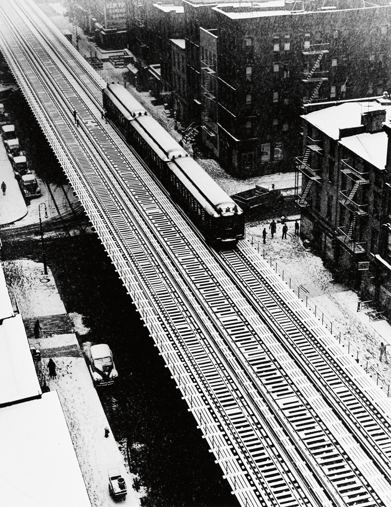 Appraisal: ANDREAS FEININGER - Elevated Train Ninth Avenue New York Silver