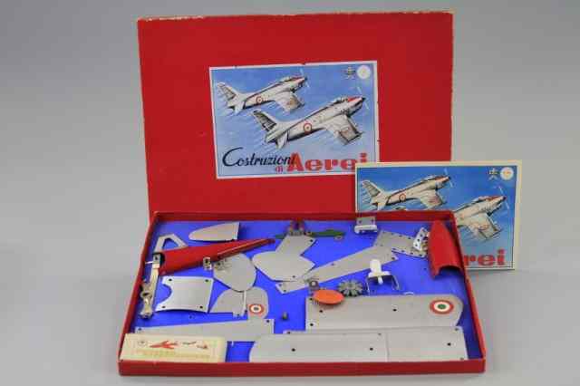 Appraisal: BOXED AIRPLANE CONSTRUCTOR SET Bral Italy heavy tinplate similar to