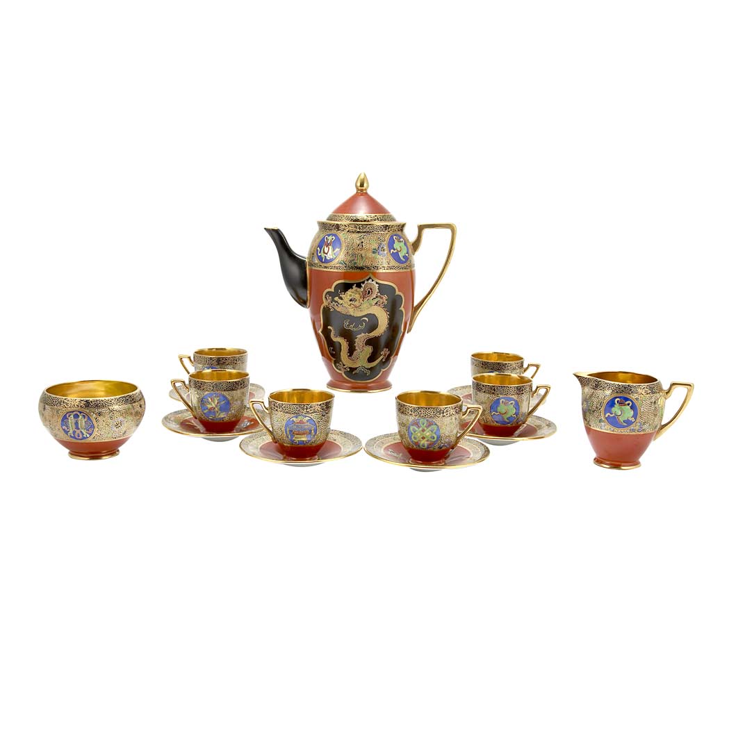 Appraisal: Carltonware Porcelain Tea Service Comprising a teapot six demitasse cups