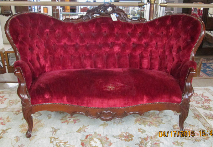 Appraisal: VICTORIAN MAHOGANY SETTEE American th century having a carved and