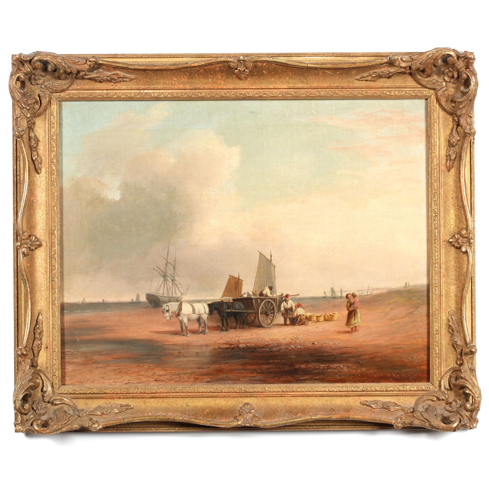 Appraisal: Dutch School Painting of Shore at Low Tide oil on