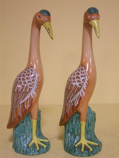 Appraisal: PAIR OF PARIS PORCELAIN EXPORT STYLE CRANES Blue printed marks