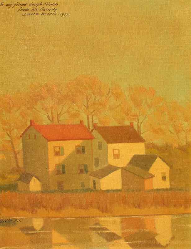 Appraisal: MELIK Zaven American th C ''Eddyville New York'' Oil Canvasboard