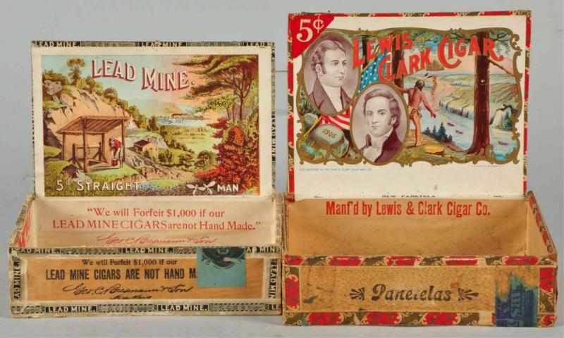 Appraisal: Lot of Cigar Boxes Description Both are scarce Includes Lewis