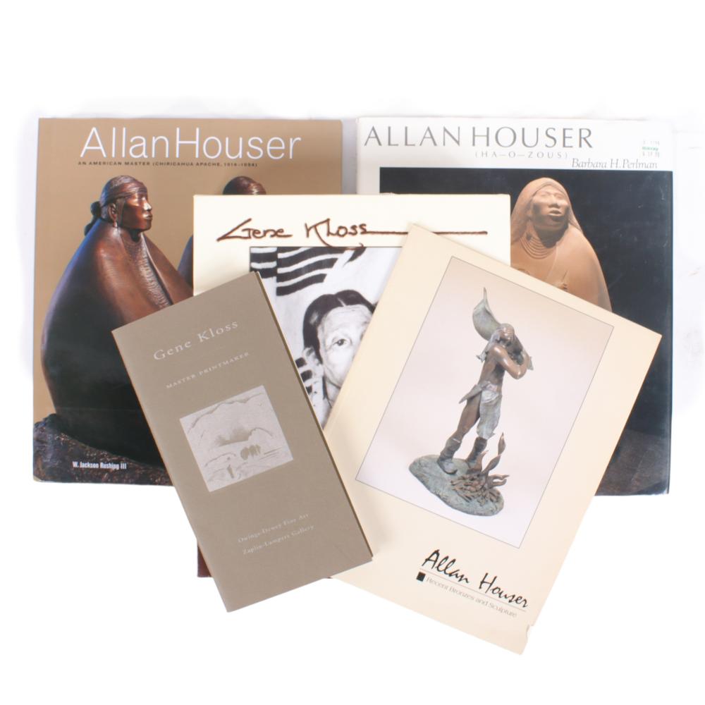 Appraisal: ALLAN HOUSER AND GENE KLOSS FINE ART PRINTS MONOGRAPH BOOKS