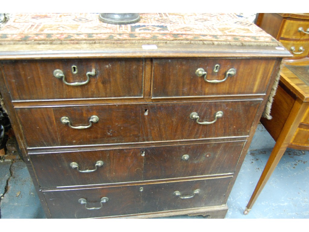 Appraisal: Georgian mahogany chest of two short over three long drawers