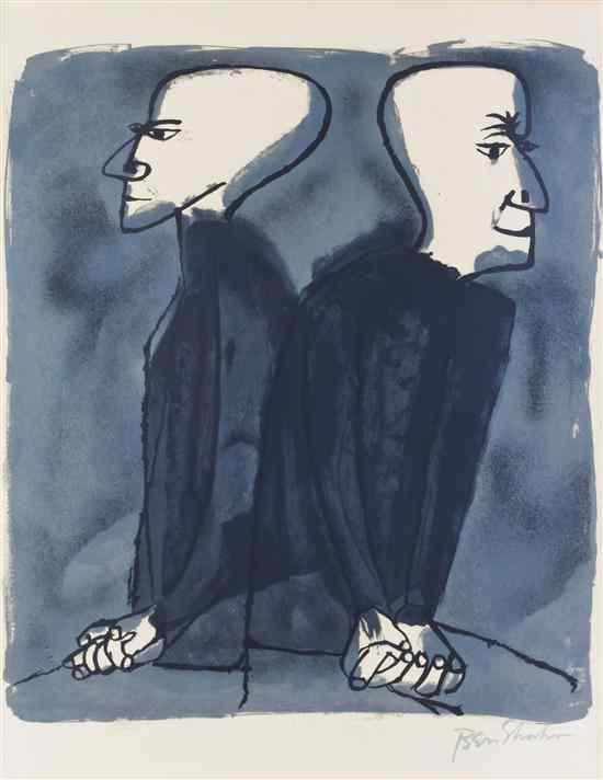 Appraisal: Ben Shahn American - Priest and Prophet lithograph x inches