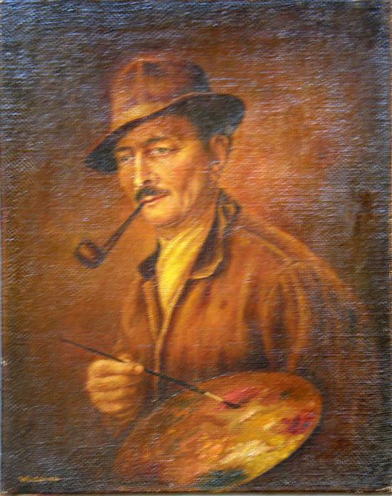 Appraisal: Thomas E Woodard - English self-portrait signed oil on canvas