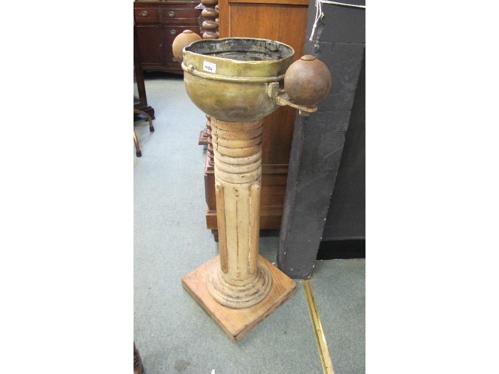 Appraisal: Ships brass bound binnacle stand