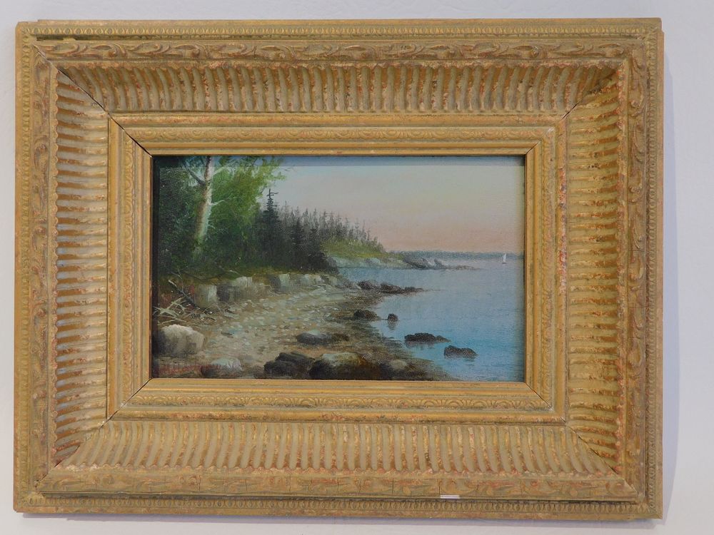 Appraisal: GM HATHAWAY CASCO MAINE PAINTING Fine oil on board of