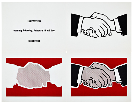 Appraisal: ROY LICHTENSTEIN Castelli Handshake Poster Offset color lithograph on smooth